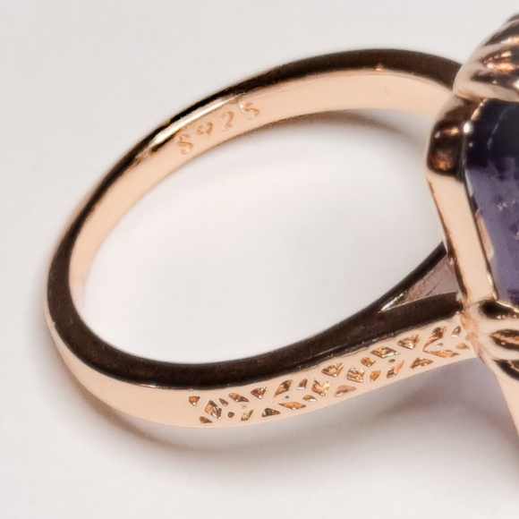 🎀18k/925 Luxury Statement Amethyst Ring - Picture 5 of 7